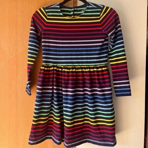 Primary Kids Long-sleeve Rainbow Stripe Dress Size 10